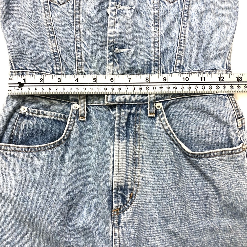 AGOLDE 70s Denim Jumpsuit Sleeveless Button Front womens Size 0 Festival - Picture 12 of 16